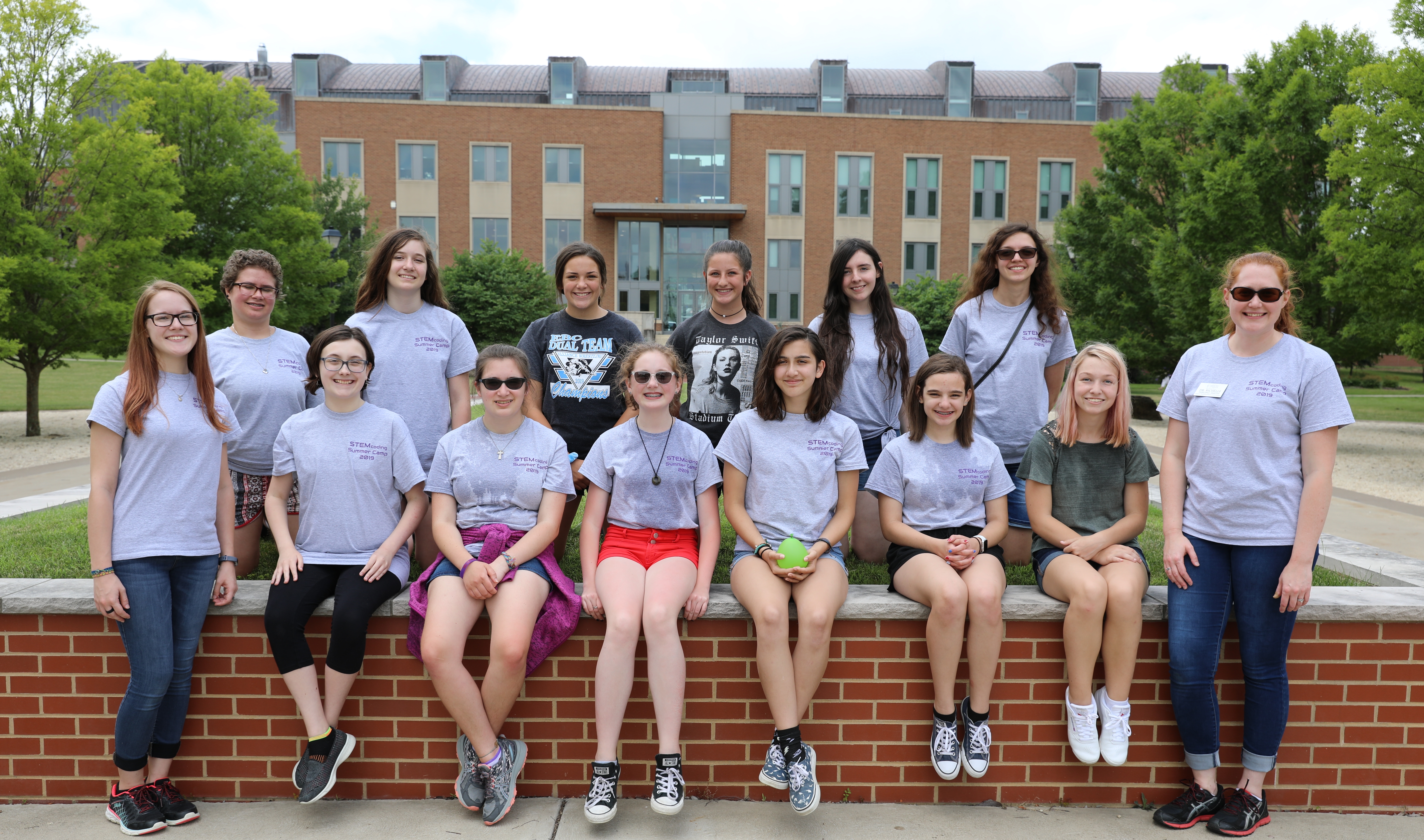 STEMcoding camp students at the university of mount union with program director Teeling-Smith