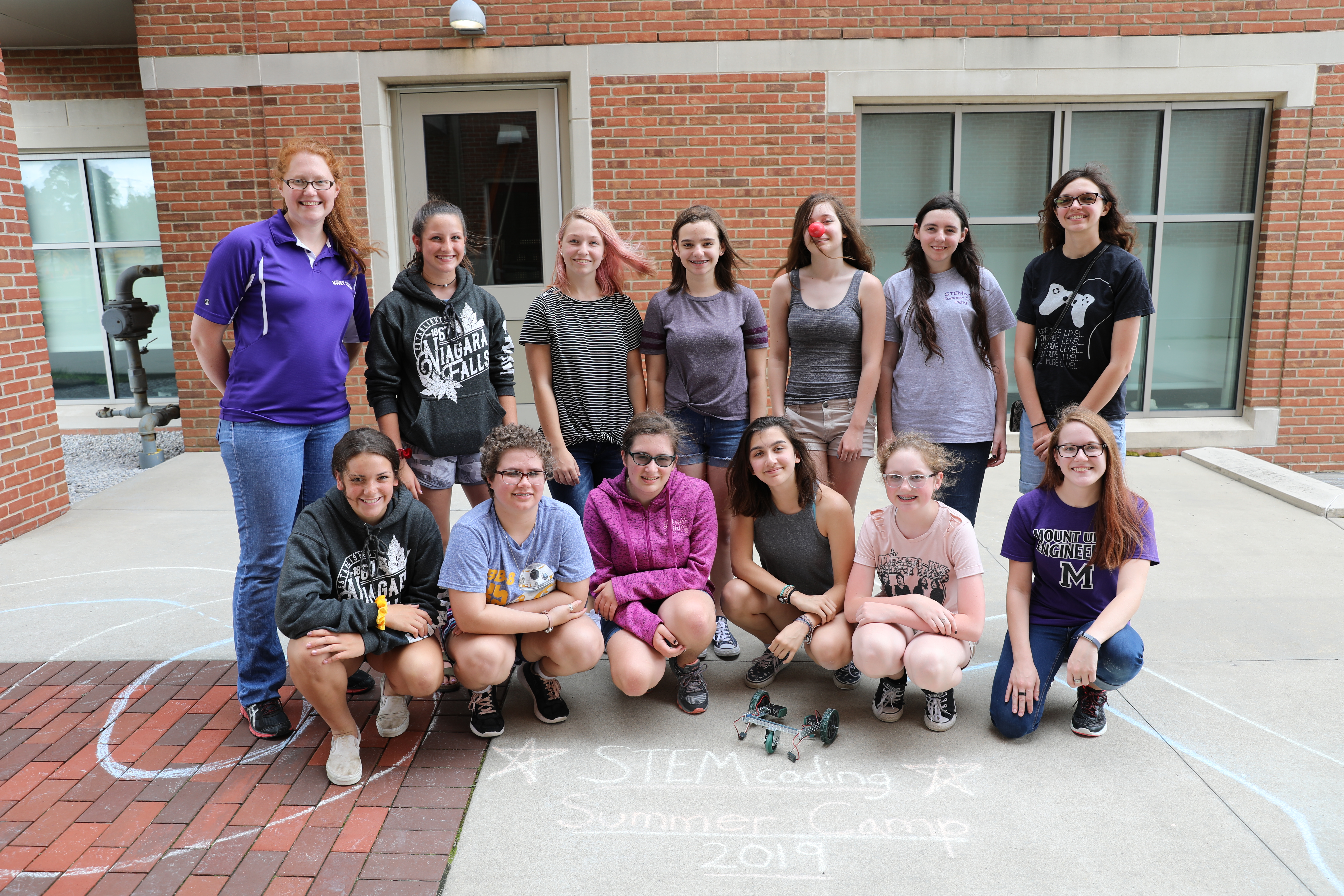 Group shot of the STEMcoding students after completing the Robot Challenge