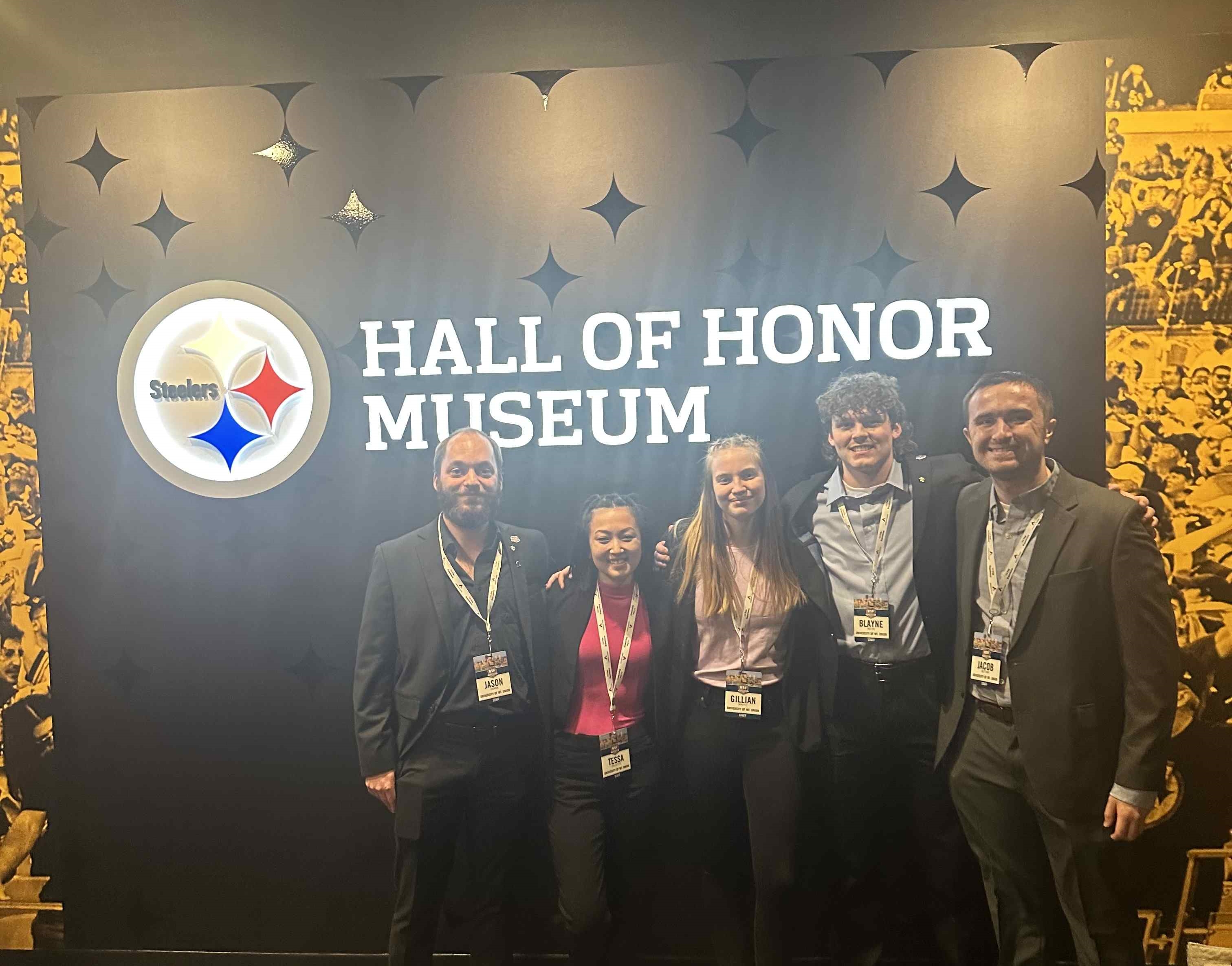 mount union students at steelers wall of honor