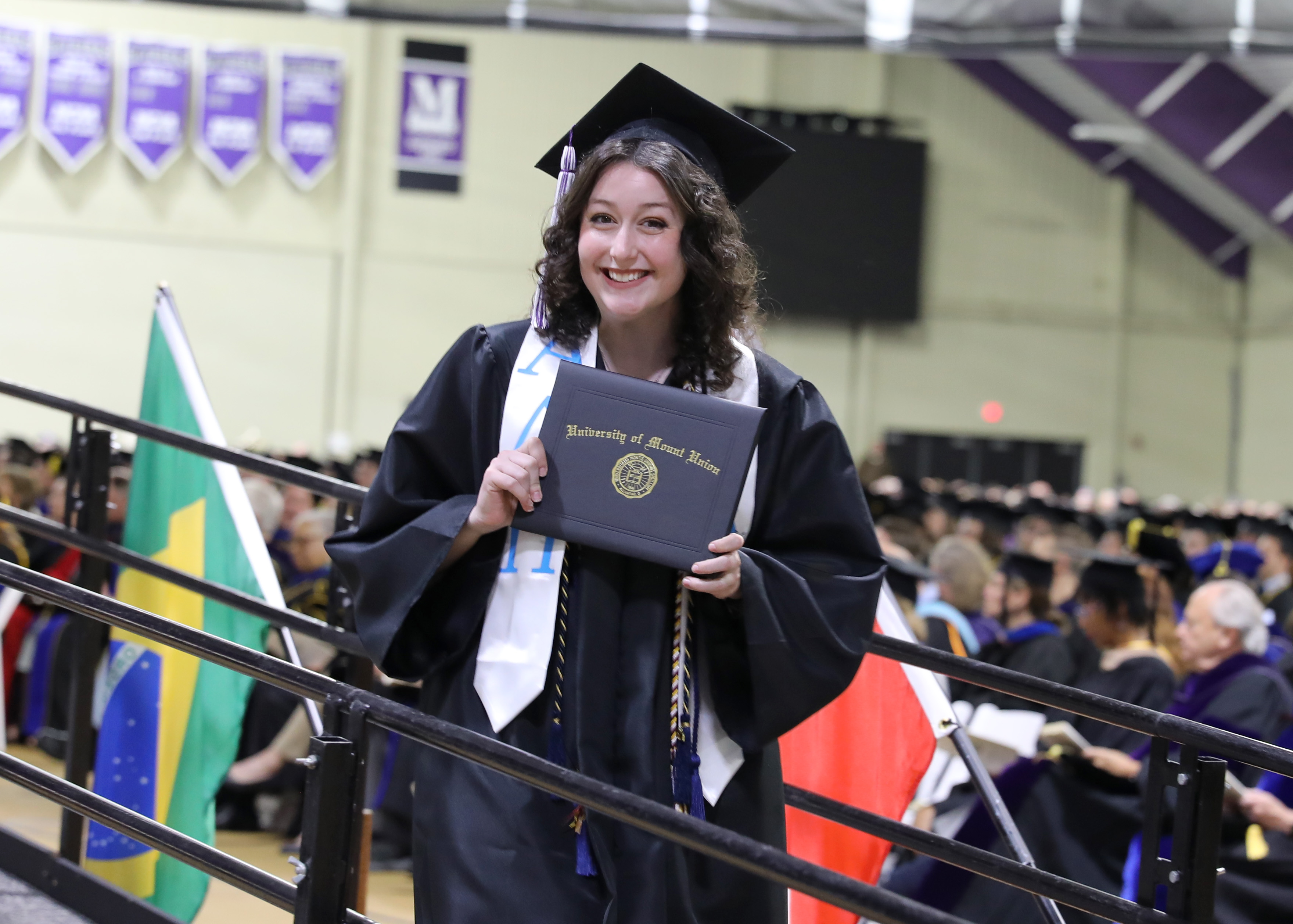 Student at the 2023 Mount Union commencement ceremony.